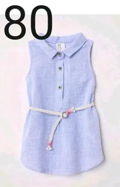 ★新品★80 H&M ノースリーブシャツワンピース