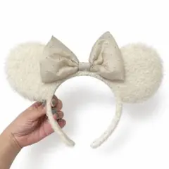 ミニー カチューシャ 白色・アイボリー色