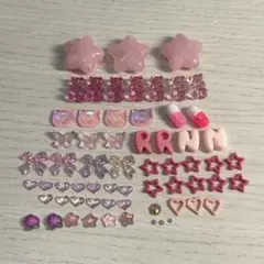 ネイルパーツ ピンク 星 猫 蝶々ハート リボン セット デコパーツ