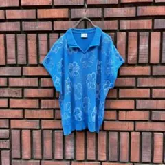 70s 80s EURO vintage 花柄　サマーニット 半袖 Q297のサムネイル