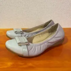 ❀美品 卑弥呼 グレー 22cm パンプス フラットシューズ