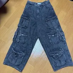 Adrer デニム カーゴパンツ ブラックのサムネイル