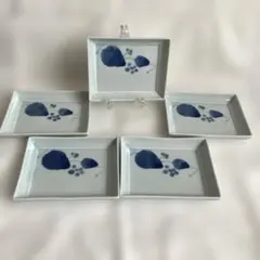 たち吉　彫ぶどう　小皿　角皿　五客揃のサムネイル