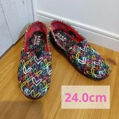 ☆美品☆スケッチャーズマルチカラーBOBS ハート柄 コラボスリッポン