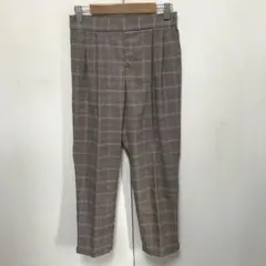 VIS カジュアルパンツ チェック柄 ブラウン S