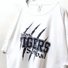 ジャージーズ マローンタイガースソフトボール Tシャツ ホワイト白 XL古着