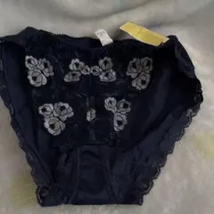 santensucre ネイビー 花柄ショーツ M