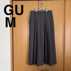 GU ジーユー プリーツAラインミディスカートQ ロングスカート グレー
