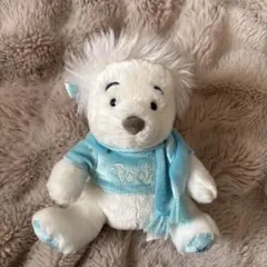 プーさん ディズニー ぬいぐるみ 水色 冬仕様