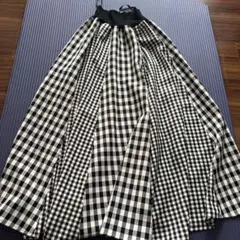 値下げ 美品 ＆Couture 38 チェック ロングスカートのサムネイル