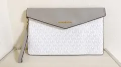 【未使用】マイケルコース/クラッチバッグ ホワイト グレー