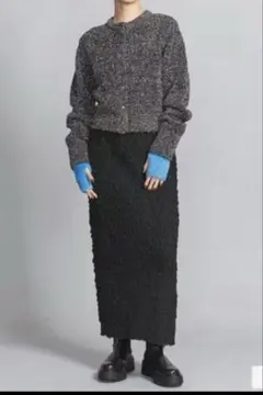 【ビューティーアンドユース】シャーリング タイトスカート　ブラック