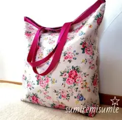 キャスキッドソン✤ハンドメイド✤エコトートバッグ✤薄手コットン✤ナイロン裏地付き