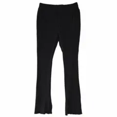 ユニクロ リブフレアパンツ M 黒