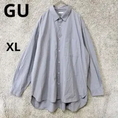 3674 ジーユー GU オーバーサイズ シャツ XL グレー ビッグシルエット