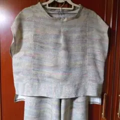 着物リメイク トップスとパンツのセットアップ