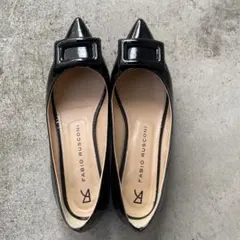 FABIO RUSCONI ブラックパンプス24センチ