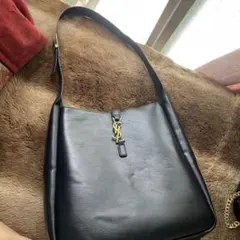 YSL ブラックレザー ショルダーバッグ