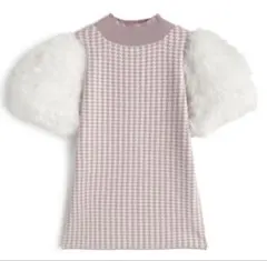 GRL 千鳥チェック柄ファースリーブニットトップス[tu1714]