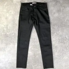 ZARA コーティングスリムスキニーデニム M ブラック 伸縮性 エディスリマン