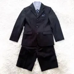 キッズフォーマル 120 男の子 セレモニースーツ ブラック ストライプ