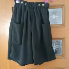 新品(^o^) ガウチョパンツ　レディース　キュロット　黒色