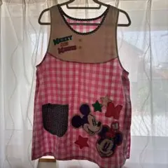 ミッキーとミニーのピンクエプロン