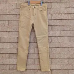 ベージュ スキニーパンツ裏起毛