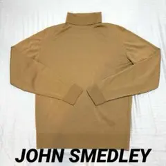 JOHN SMEDLEY ウール タートルネックニット ライトブラウン Mサイズ