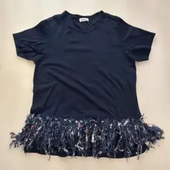 COOHEM ネイビー フリンジ 半袖Tシャツのサムネイル