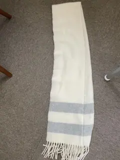 Polo Ralph Lauren アイボリー・グレー ストライプ マフラー