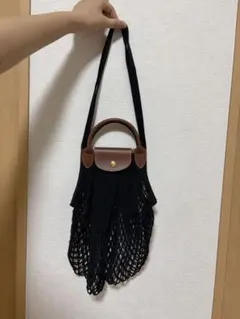 LONGCHAMP メッシュ ショルダーバッグ ブラックのサムネイル