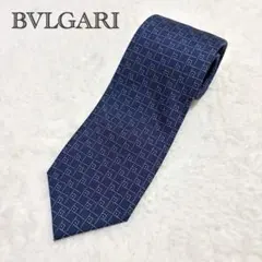 【BVLGARI ブルガリ】ネクタイ イタリヤ製 シルク100% スクエア柄のサムネイル