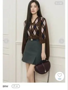 【2/22まで値下】アーガイルカーディガン　ショート丈カーディガン 【美品】