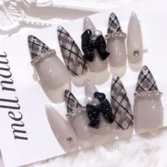 3858 ネイルチップ 量産型 ワンホン フレンチガーリー 韓国 地雷 オーダー