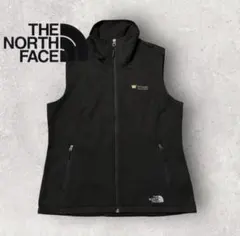 【ザ・ノースフェイス】ナイロンベスト　黒　M 刺繍ロゴ　美品　f