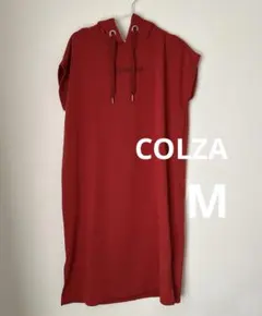 COLZA Mサイズ フード付き　レッド　ノースリーブワンピース