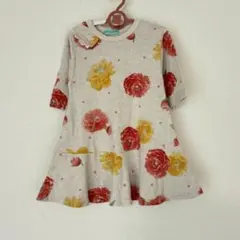 ハッカキッズ ワンピース　100 ピオニー HAKKA オレンジ　黄　橙　子供服