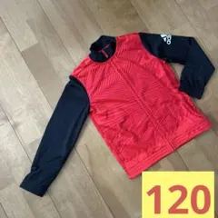 アディダス　レッド/ブラック 柄ありタイプ　ジャージ 120cm