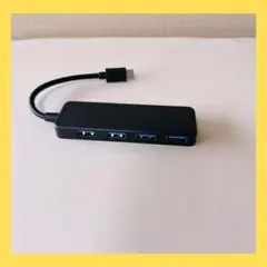 Type-C to 4ポート USBハブ 超薄型 高速データ転送 ブラック