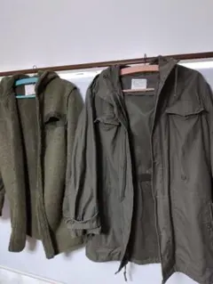 ドイツ軍　オリーブグリーン フード付きモッズコート
