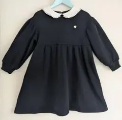 【美品】アプレレクールAラインワンピース（パール襟付き）110cm