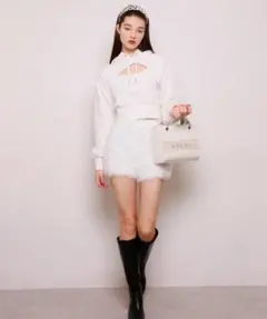 【2枚セット】Seemi. レイヤードパーカー★キャミ＆ボレロSETあざと可愛い