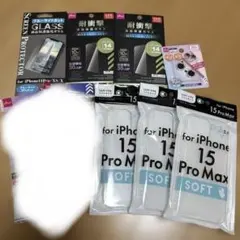 iPhone 15 Pro Max ケース 液晶保護ガラス