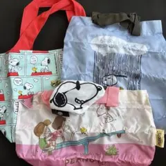 スヌーピー　3種　カプセルトイ　エコバッグ　ダイカットポーチ ミニトート