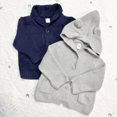 GAP くま耳 カーディガン グレー ベビー 12-18