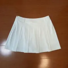 ユニクロ　プリーツスコート　白　ミニスカート　スカパン
