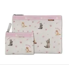 マキア付録！LeSportsac×集英社 猫×桜柄キュートポーチセット