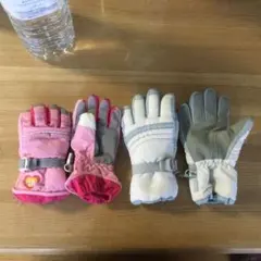 スキーグローブ セット 130cm と110cmくらい ピンク ホワイト