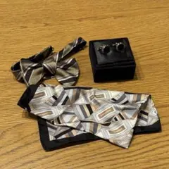 蝶ネクタイ・チーフ 結婚式 新郎 メンズ